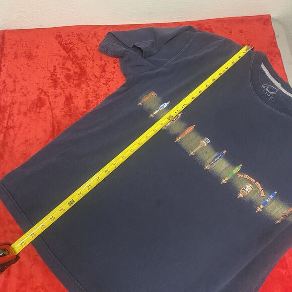 Newport Blue Heavy Cotton Dark Blue XL Shirt Beer Taps Stripe Adult Humor - Picture 9 of 9